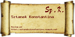 Sztanek Konstantina névjegykártya